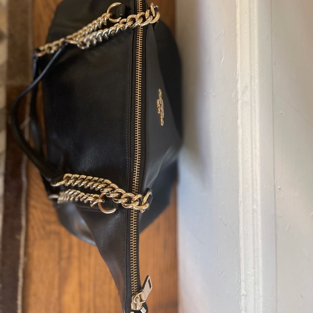 Coach Shoulder Bag - Black & Gold - Chain Strap - Picture 2 of 4